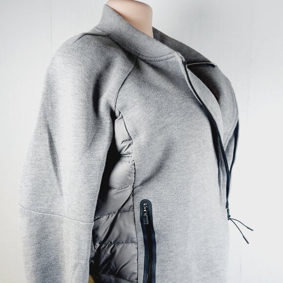 Nike Women's Grey Black Tech Fleece Aeroloft Moto Puffer Jacket Size S - Picture 13 of 16